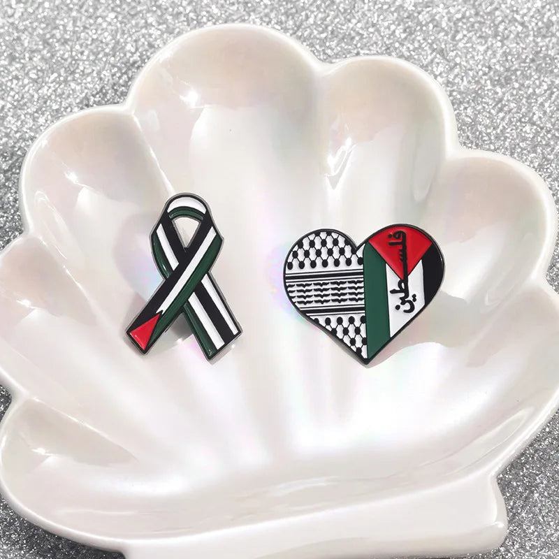 Palestine Tie Brooch Pin Badge Symbol of Freedom