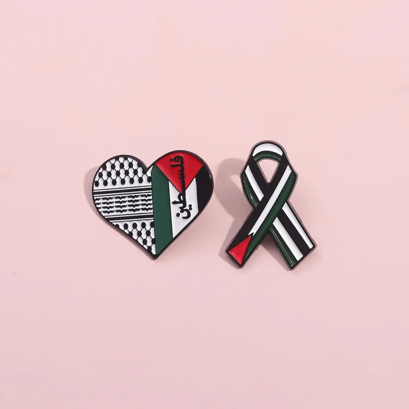 Palestine Tie Brooch Pin Badge Symbol of Freedom