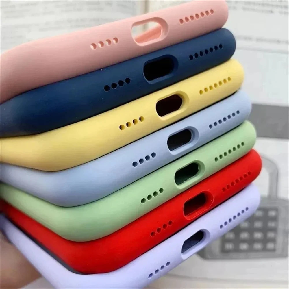 Original Official Silicone Cases For iPhone 16 15 14 12 13 Pro Max Case For Apple iPhone 13 14 13 11 Pro 15 16 Plus Full Cover