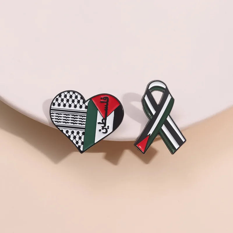 Palestine Tie Brooch Pin Badge Symbol of Freedom