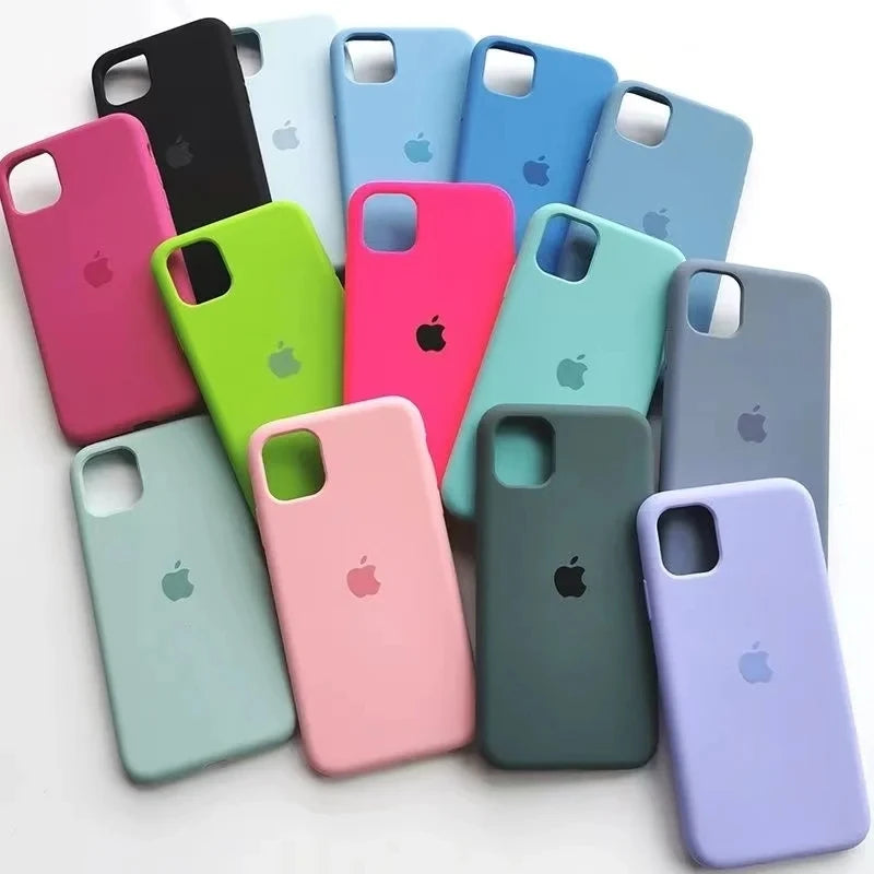 Original Official Silicone Cases For iPhone 16 15 14 12 13 Pro Max Case For Apple iPhone 13 14 13 11 Pro 15 16 Plus Full Cover