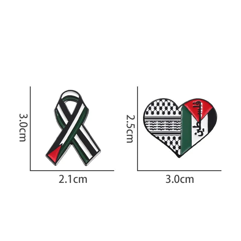 Palestine Tie Brooch Pin Badge Symbol of Freedom